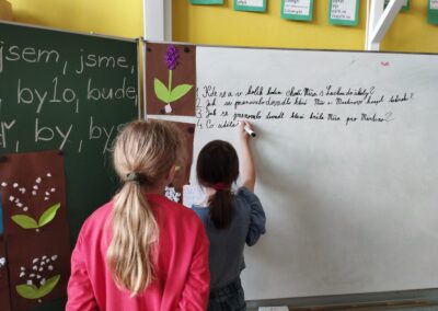 Děti si vyzkoušely práci učitelů.