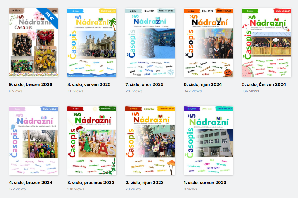 první stránky časopisů